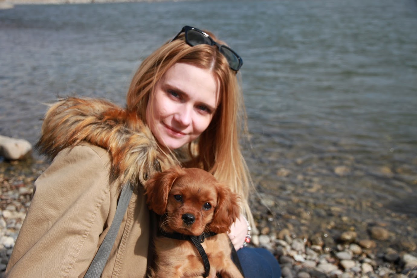Anna Osmon with a King Charles Puppy